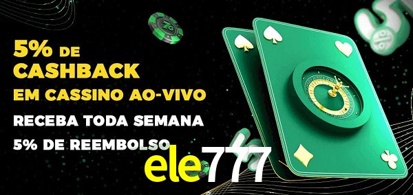 Promoções do cassino ao Vivo ele777